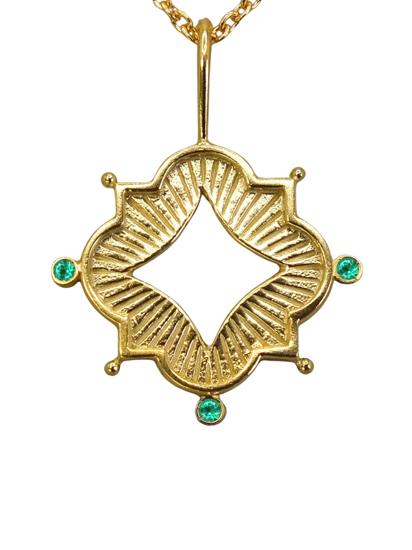 Luminis Aegis Gold Necklace with Emeralds, Rubies, or Sapphires