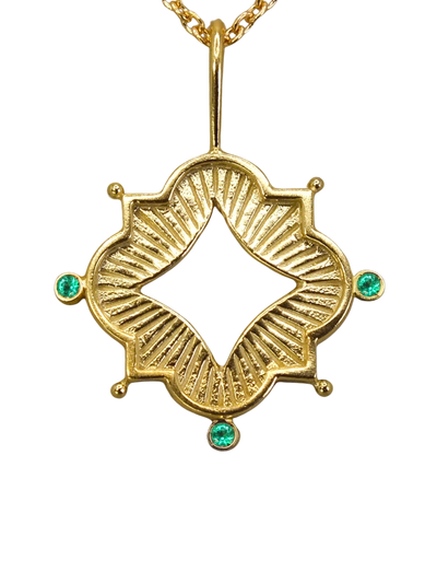 Luminis Aegis Gold Necklace with Emeralds, Rubies, or Sapphires