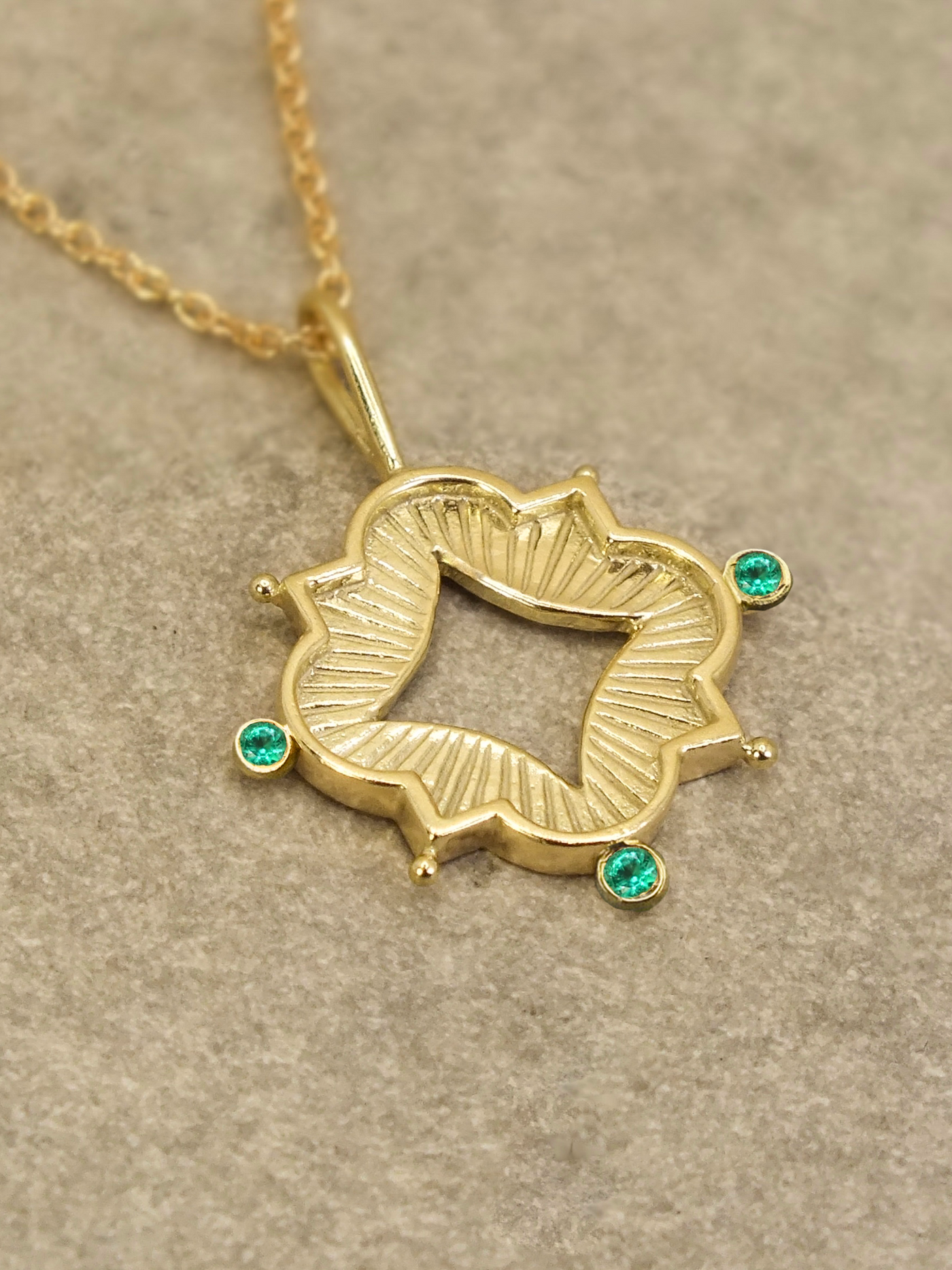 Luminis Aegis Gold Necklace with Emeralds, Rubies, or Sapphires