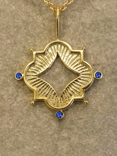 Luminis Aegis Gold Necklace with Emeralds, Rubies, or Sapphires
