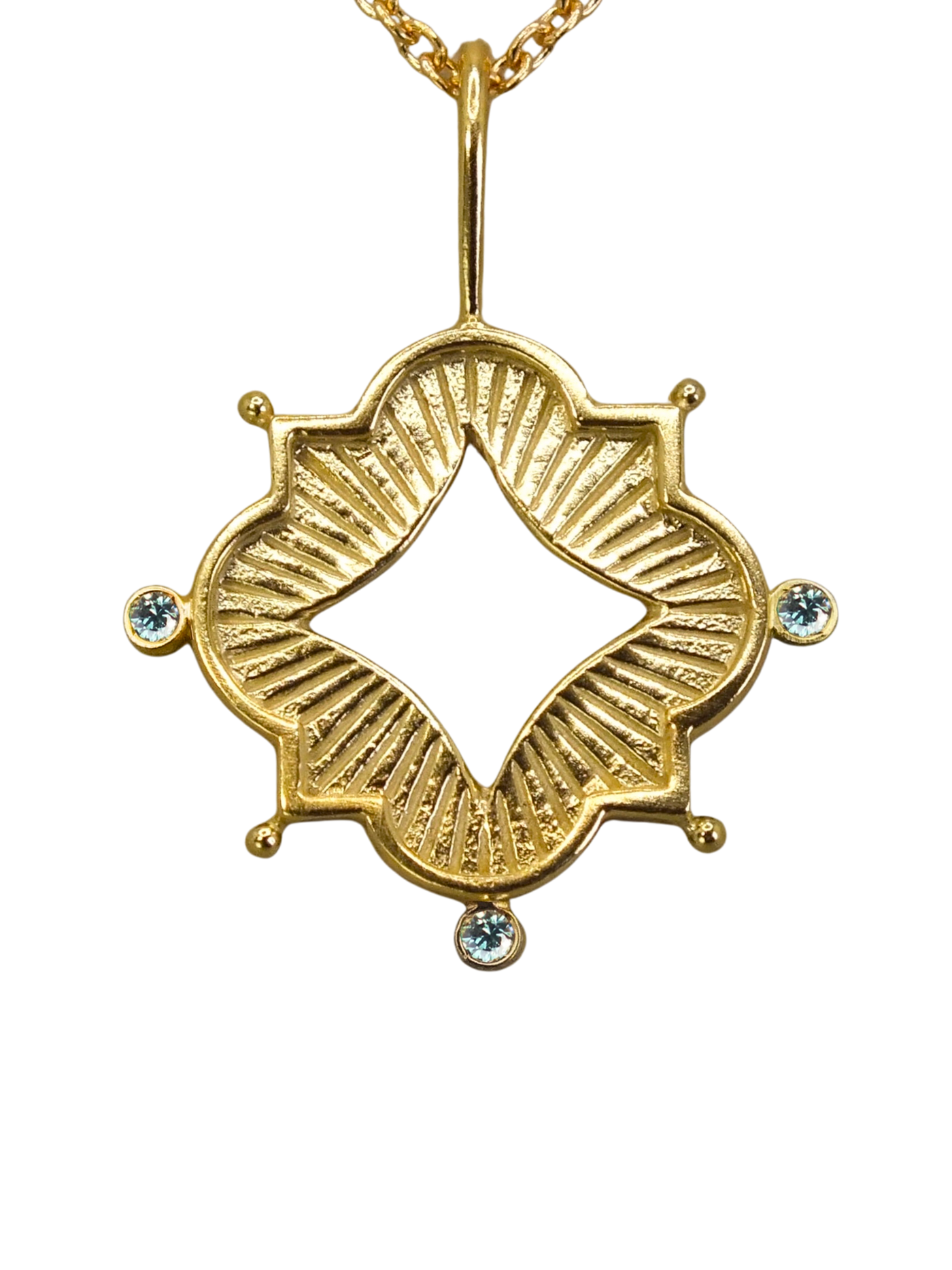 Luminis Aegis Gold Necklace with White or Blue Diamonds