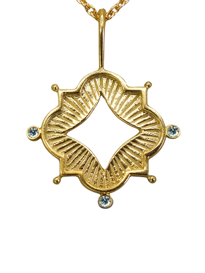 Luminis Aegis Gold Necklace with White or Blue Diamonds