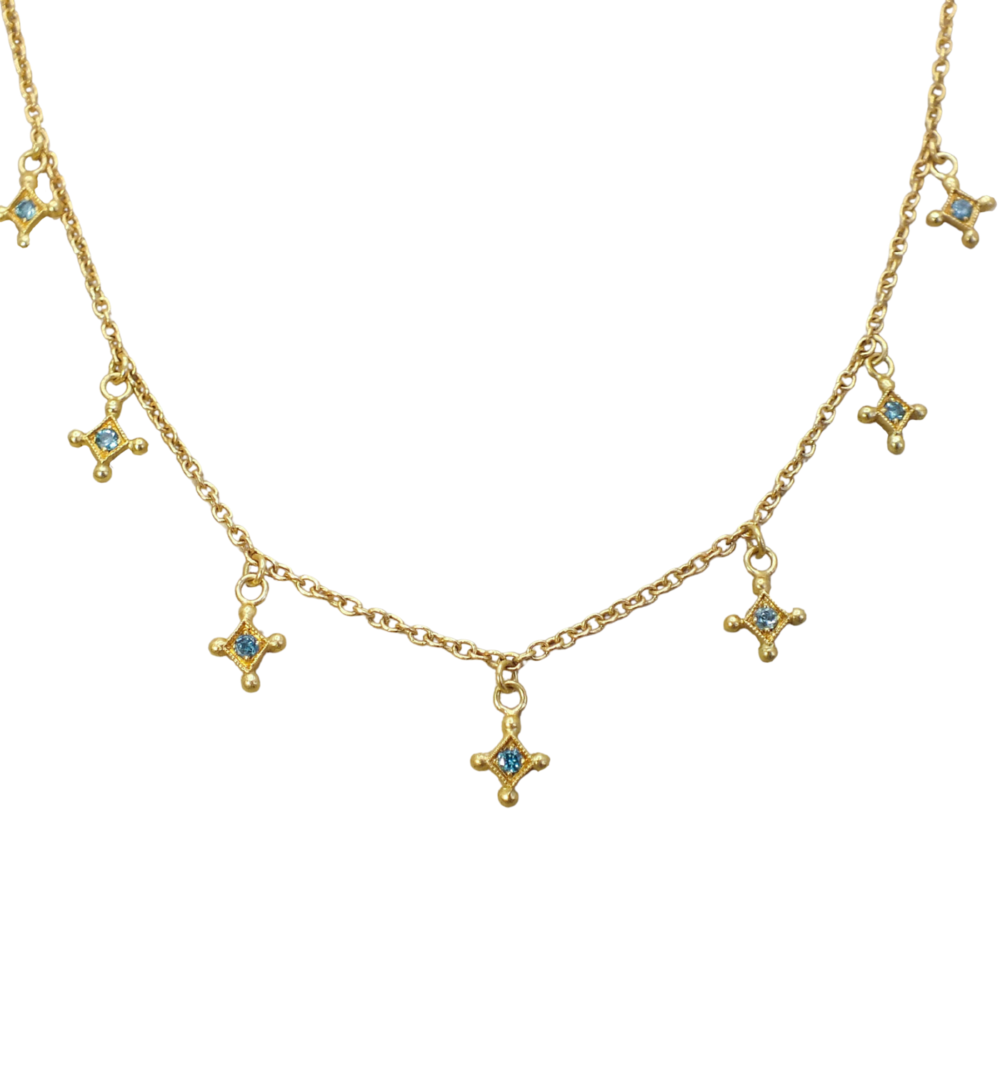 Temple of the Stars Blue Diamond Station Necklace