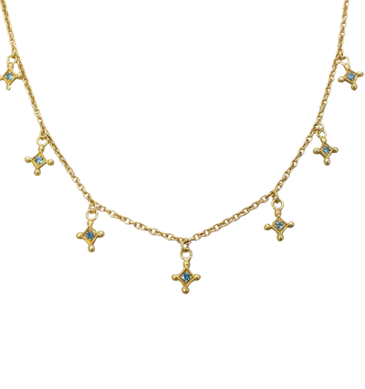 Temple of the Stars Blue Diamond Station Necklace