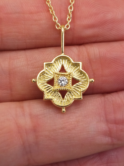 Luminis Aegis - Shield of Light Diamond Necklace