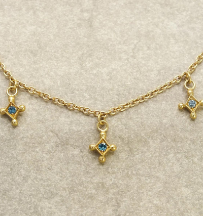 Temple of the Stars Blue Diamond Station Necklace