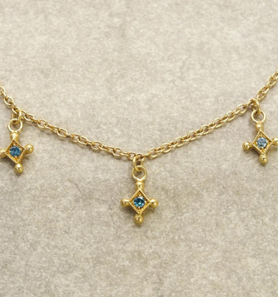 Temple of the Stars Blue Diamond Station Necklace