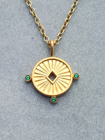 Aurora Necklace in 18k gold and Emeralds