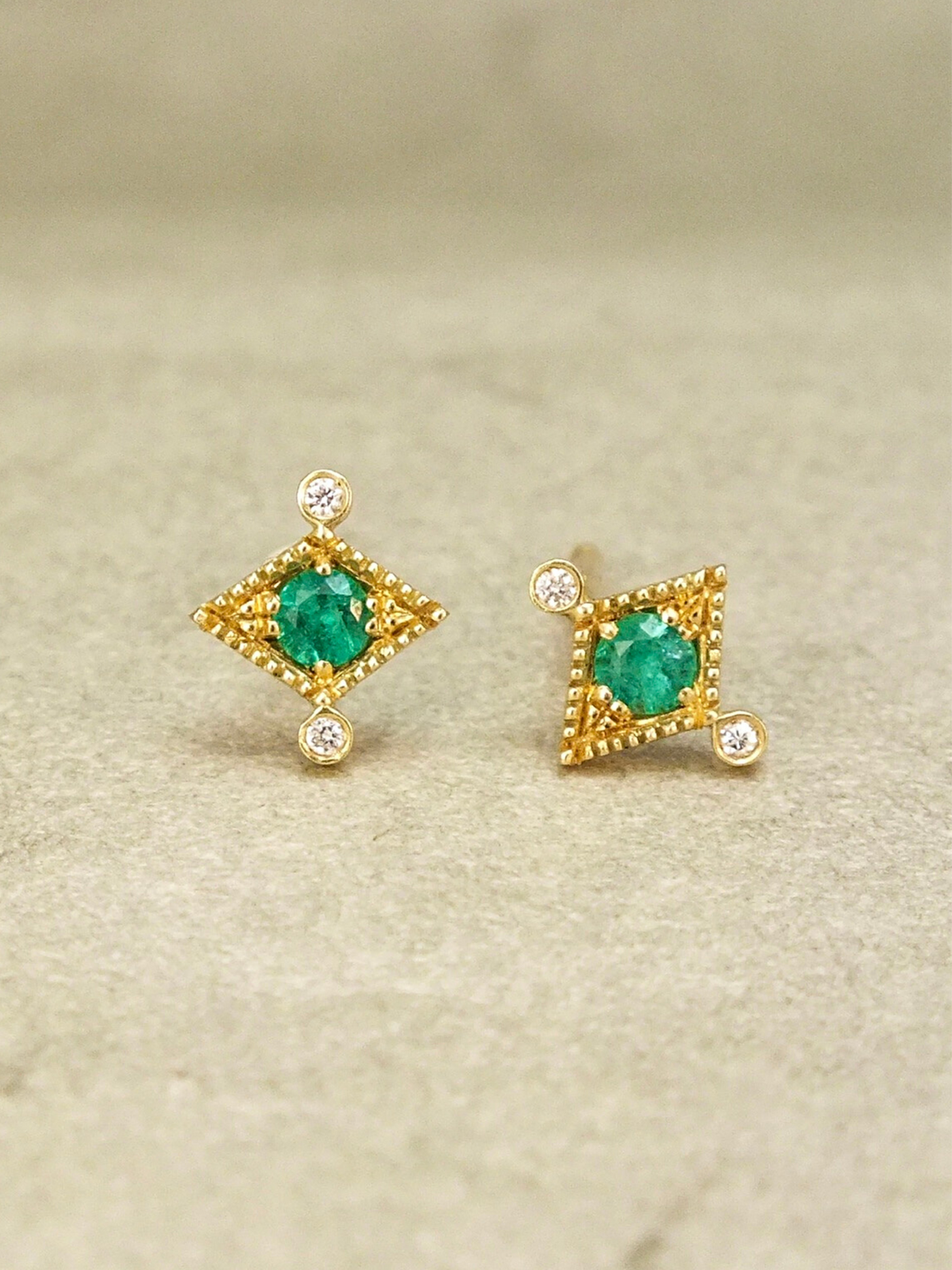 Aurelia Emerald Stud Earrings