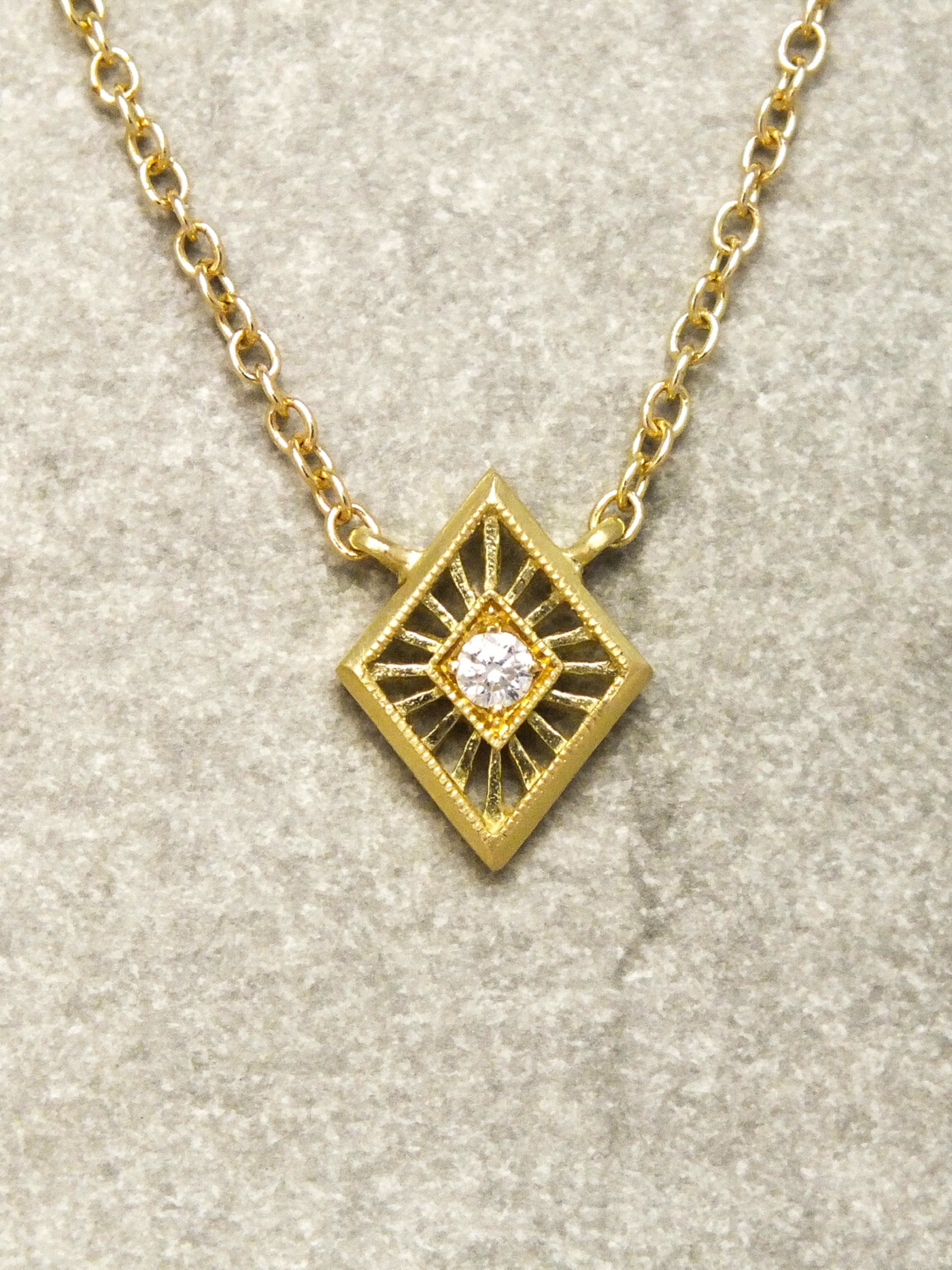 Art Deco Diamond Solitaire Necklace