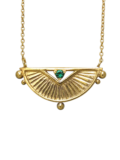 Eos Necklace in 18k Gold and Emerald