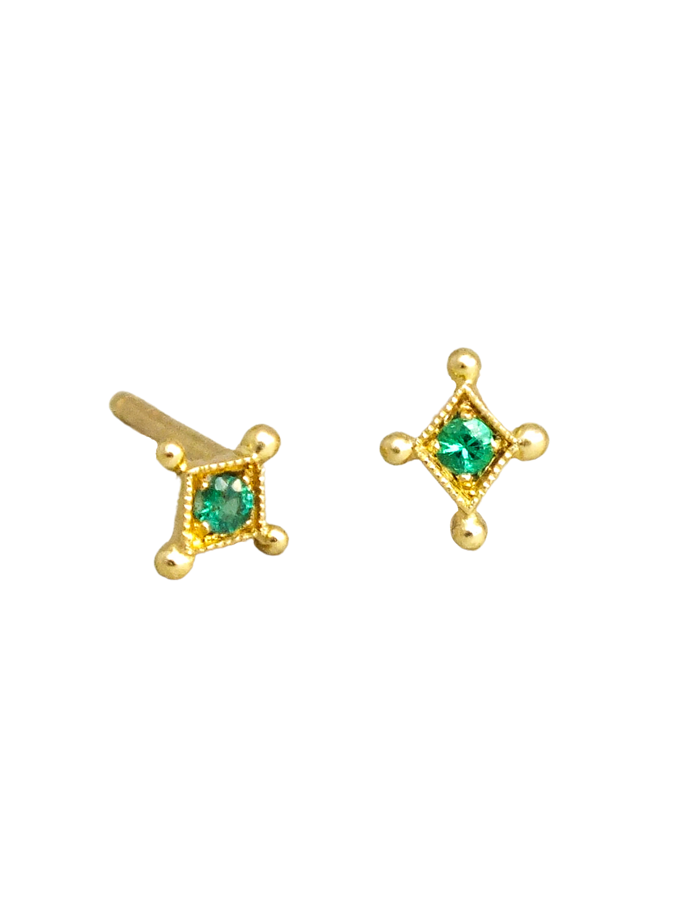Temple of the Stars Emerald Studs Earrings